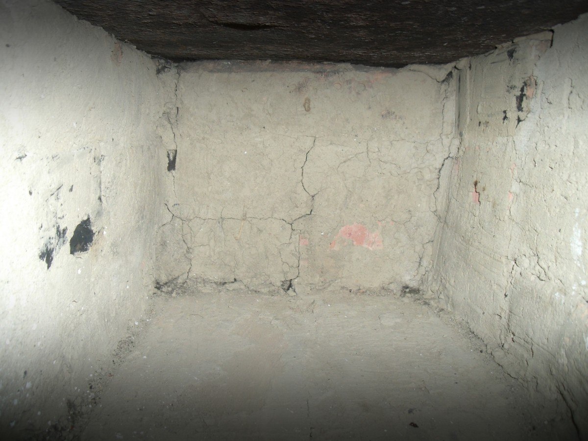 Paredes de hormigón de un espacio de sótano